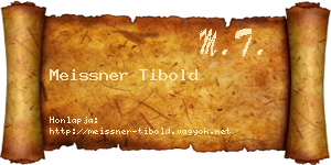 Meissner Tibold névjegykártya